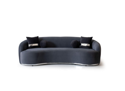 Designer Sofa 4 - Seater Black Sofas Couches Big xxl Seat Furniture 250cm